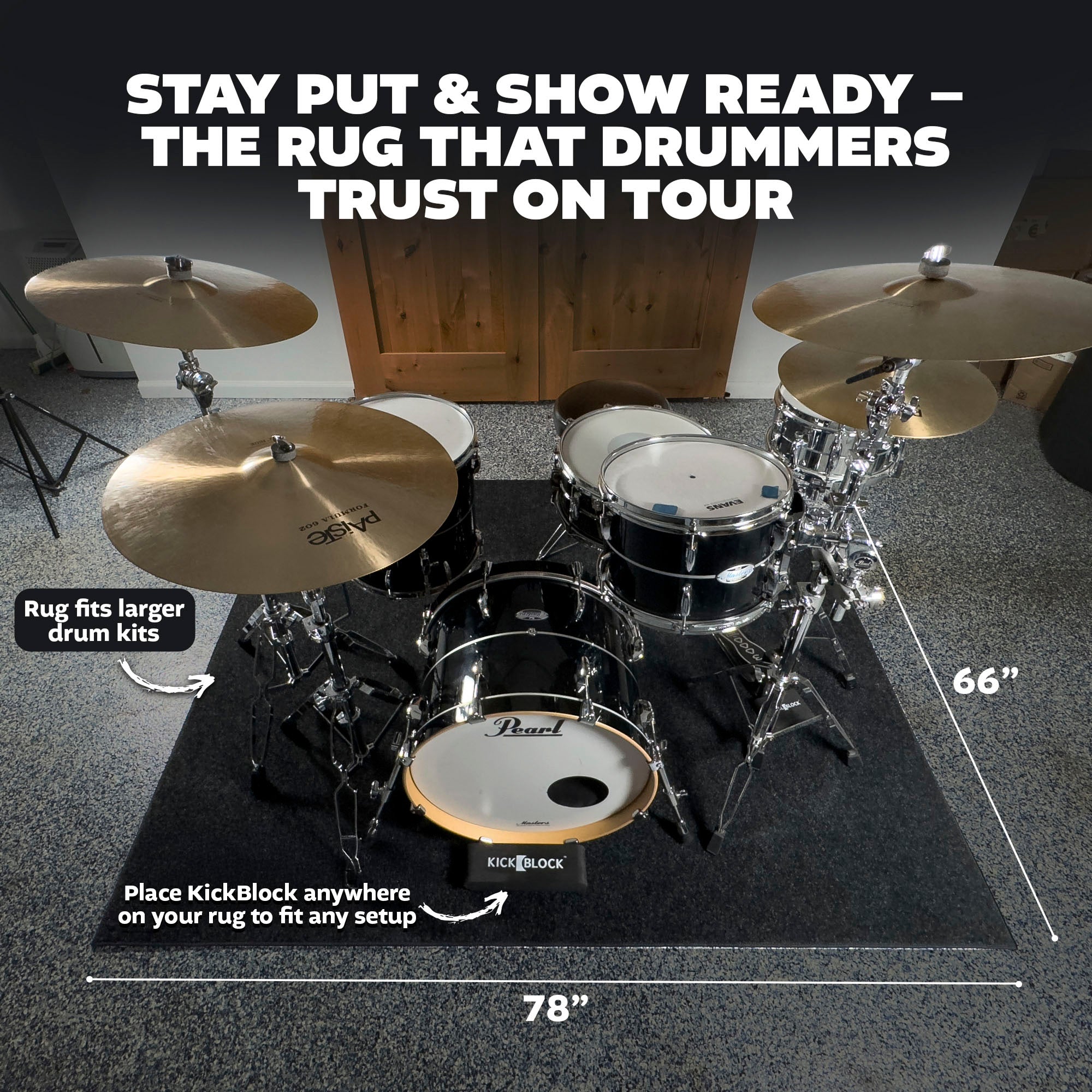 KickBlock Standard Drum Rug + KickBlock Bass Drum Anchor