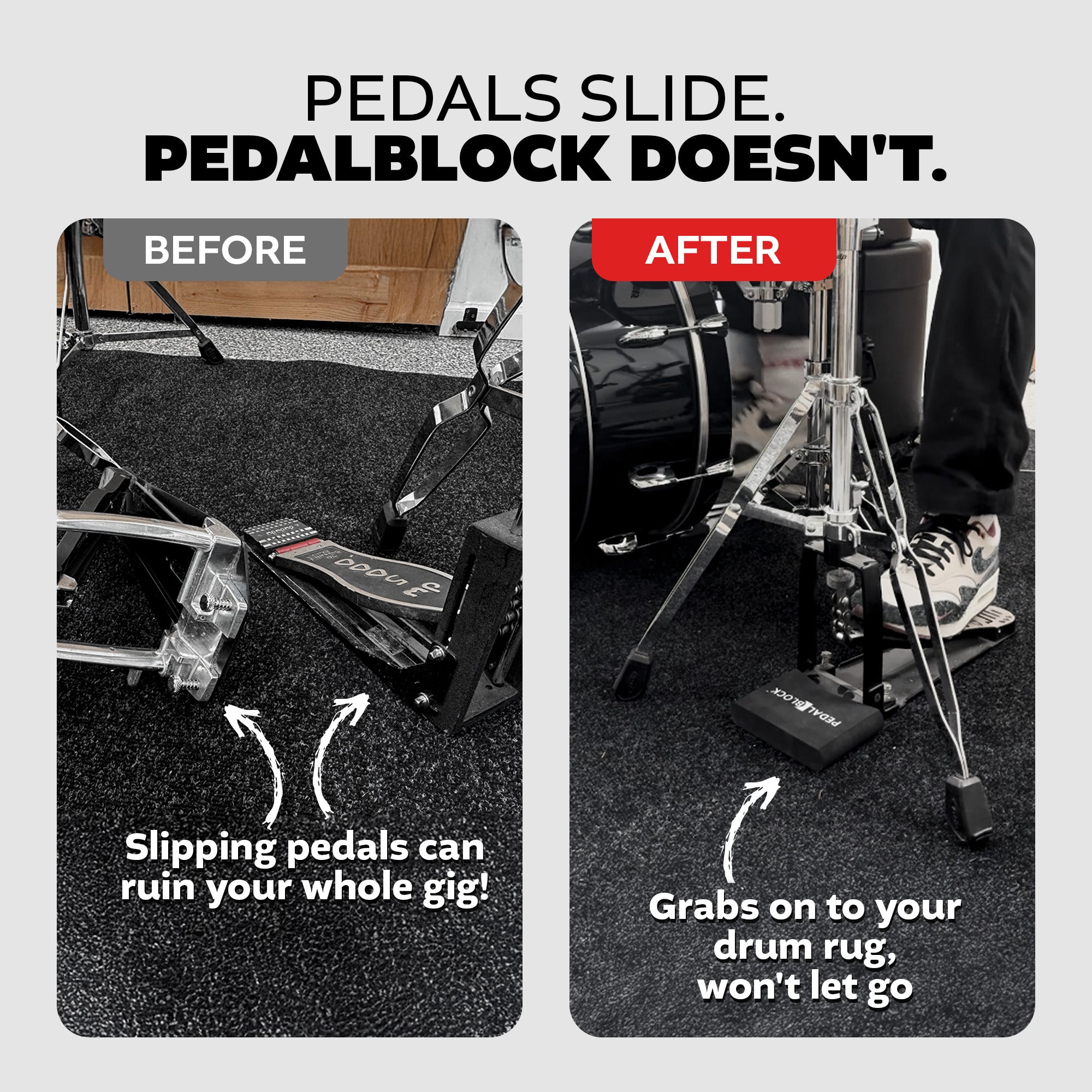 PedalBlock – Stabilizer for hi-hats, double-pedals and more