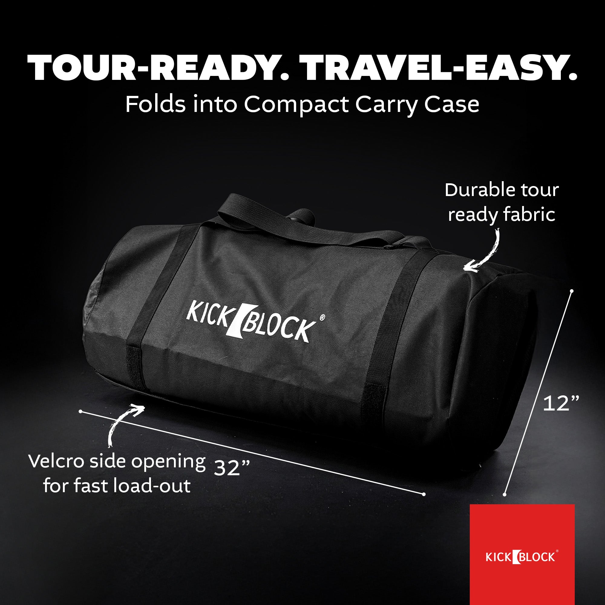 KickBlock Standard Drum Rug with Gig Bag - The Best Drumming Surface