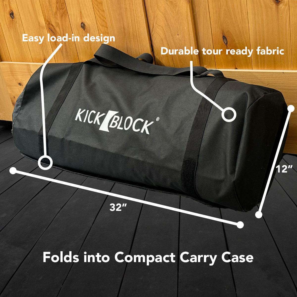 KickBlock Deluxe Drum Rug with Gig Bag - The Ultimate Drumming Surface