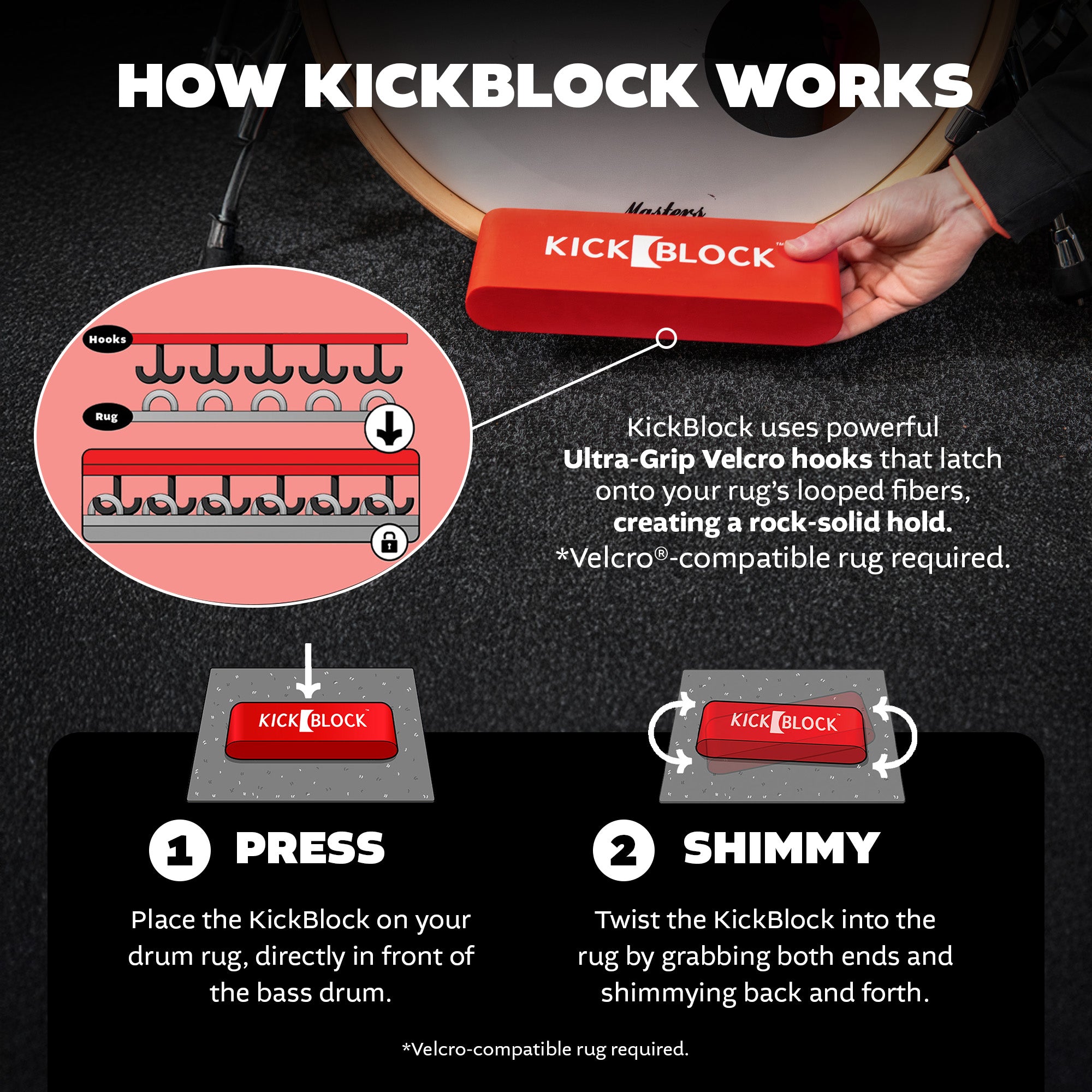 KickBlock® - World's Best Bass Drum Stabilizer