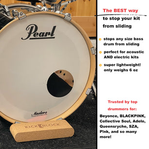 KickBlock™ - World's Best Bass Drum Stabilizer (Natural Cork)