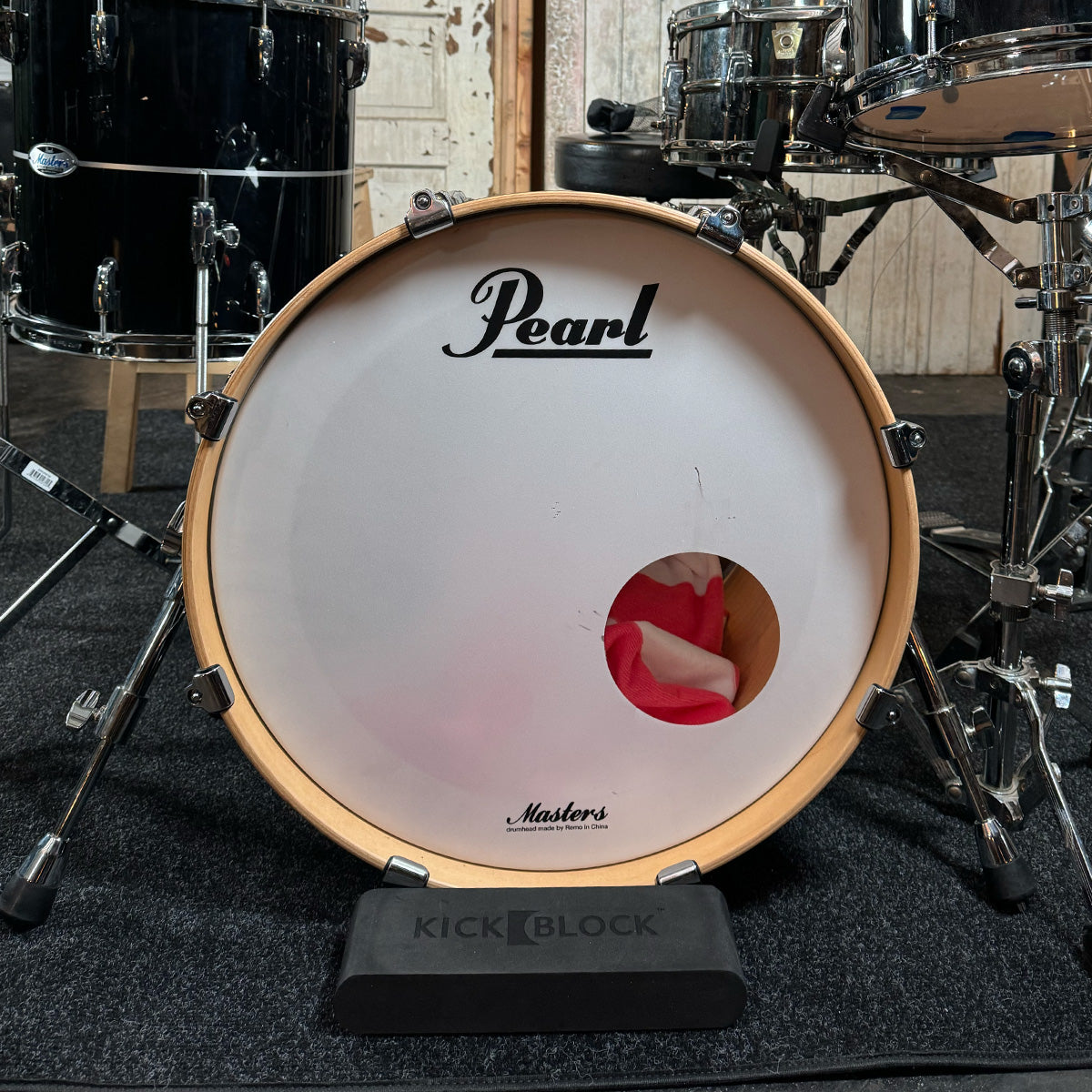 KickBlock World s Best Bass Drum Stabilizer Stealth Black Edition