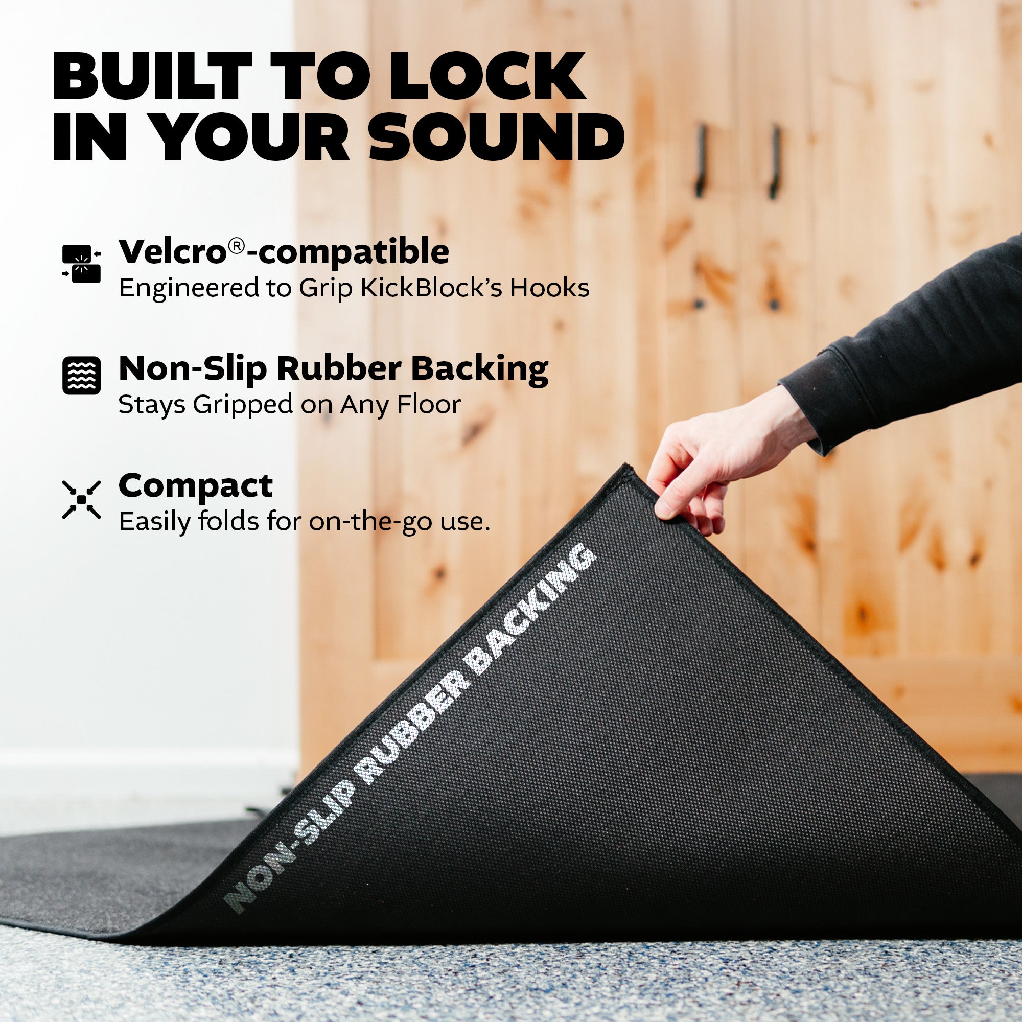 KickBlock Standard Drum Rug with Gig Bag - The Best Drumming Surface
