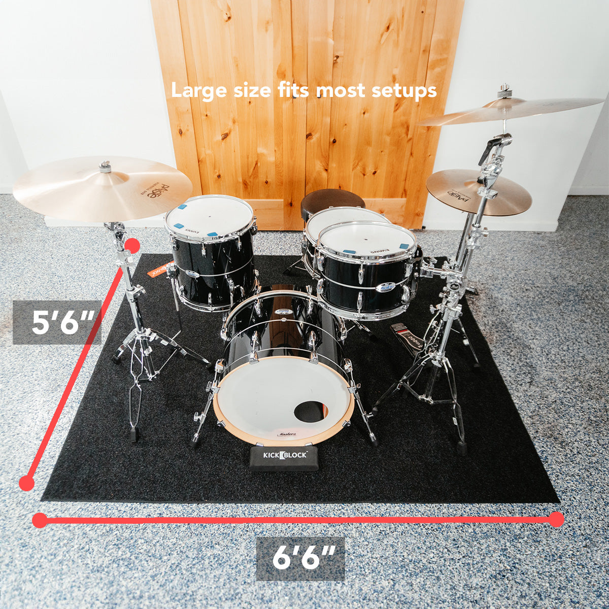 KickBlock Deluxe Drum Rug with Gig Bag - The Ultimate Drumming Surface