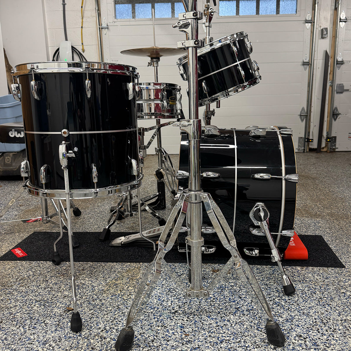 The Runway Drum Rug & KickBlock Bundle - 56"x12" Slim Bass Drum Rug with Bass Drum Anchor