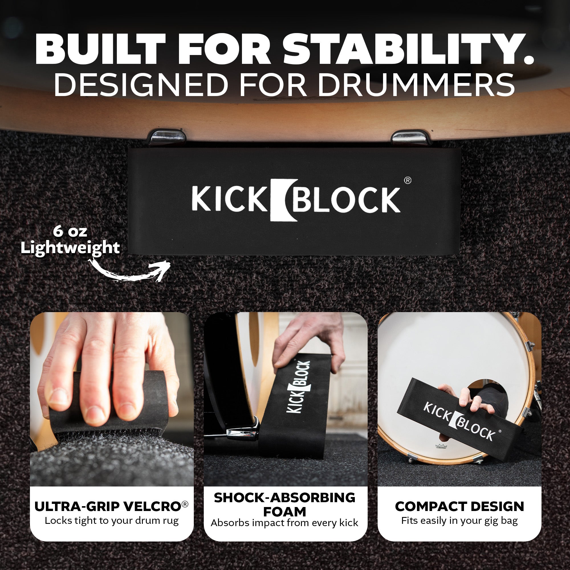 KickBlock® - World's Best Bass Drum Stabilizer