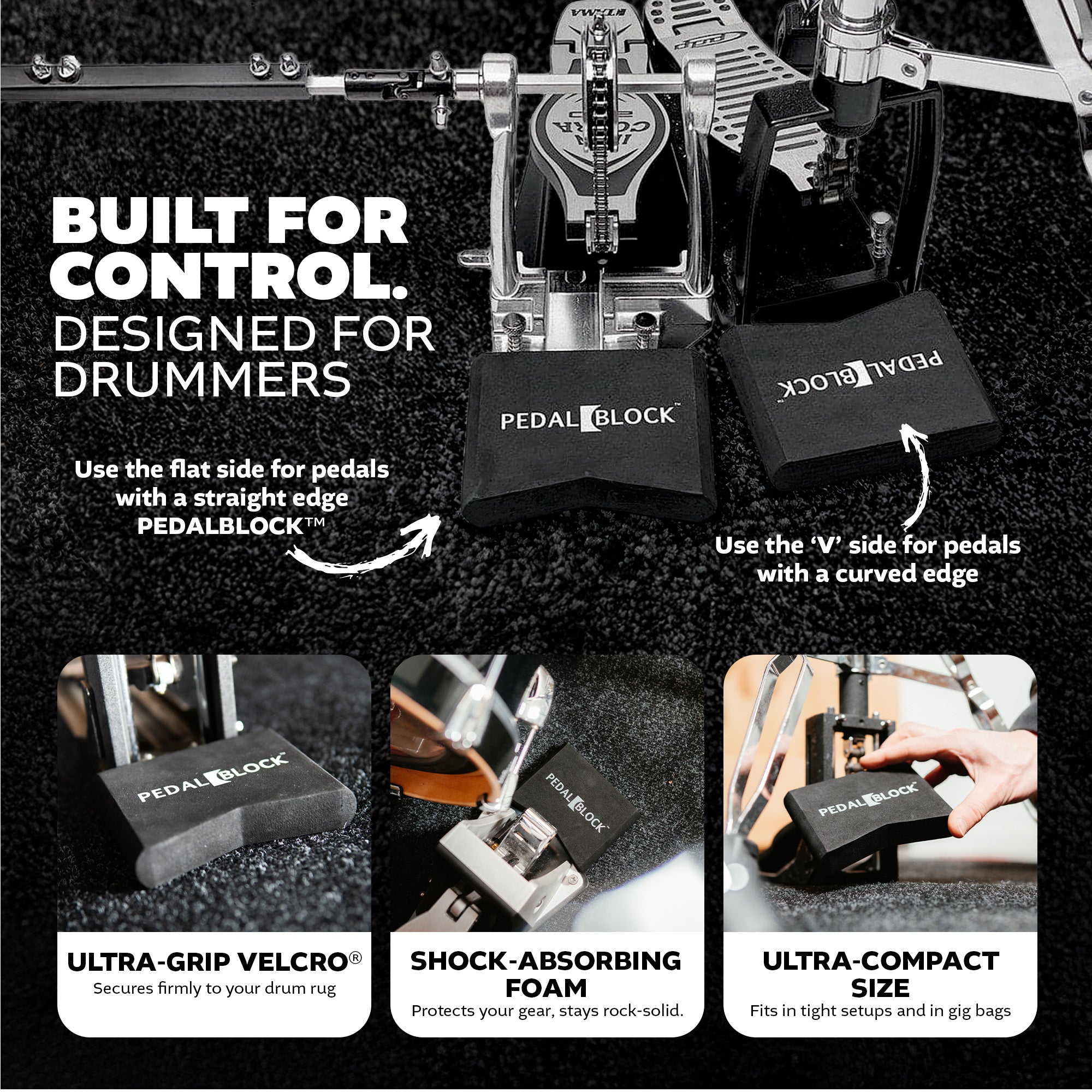 PedalBlock – Stabilizer for hi-hats, double-pedals and more