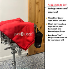 Load image into Gallery viewer, KickBlock Drummer Towel - Microfiber Towel for drummers
