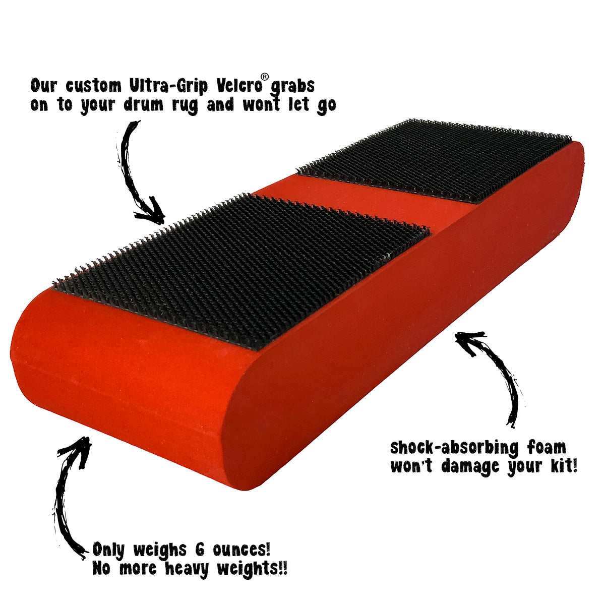 KickBlock™ - World's Best Bass Drum Stabilizer (Brick Red)