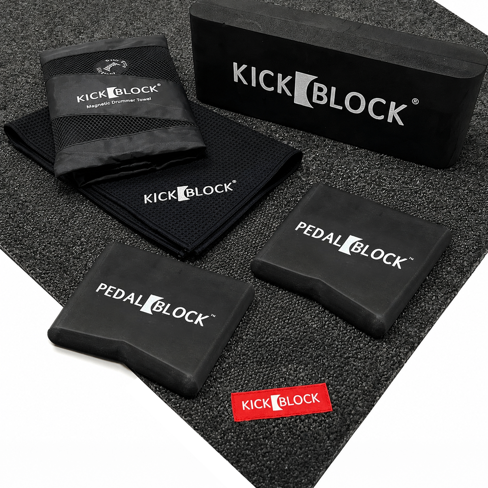 KickBlock Standard Drum Rug with Gig Bag - The Best Drumming Surface