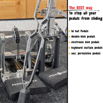 PedalBlock – Best stabilizer for pedals, hi-hat stands, cymbal stands, and triggers (Stage Black)